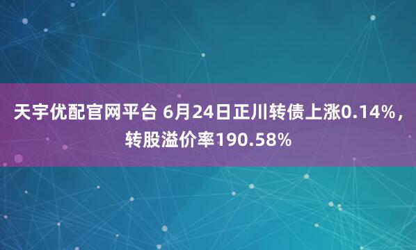 天宇优配官网平台 6月24日正川转债上涨0.14%，转股溢价率190.58%