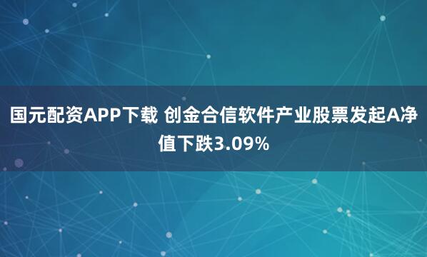 国元配资APP下载 创金合信软件产业股票发起A净值下跌3.09%